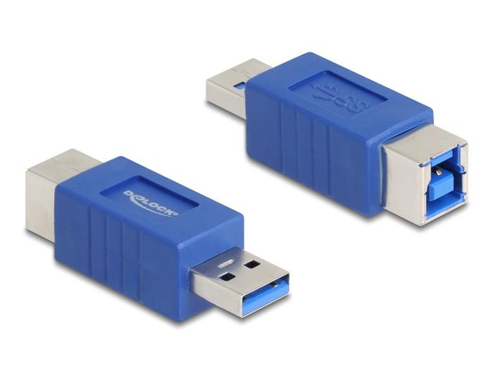 Delock USB 5 Gbps Adapter USB Typ-A Stecker auf USB Typ-B Buchse (gekreuzt)