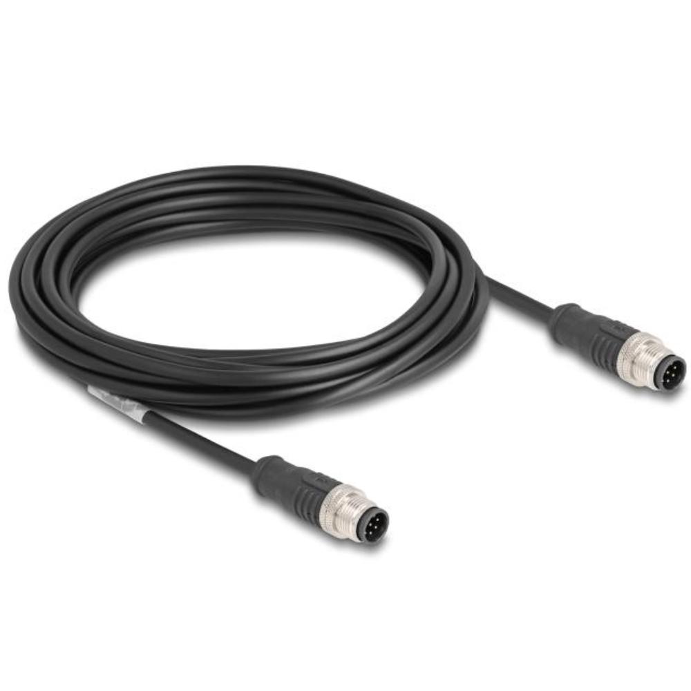 Delock M12 Kabel A-kodiert 8-polig Stecker auf Stecker PVC 5 m - Delock