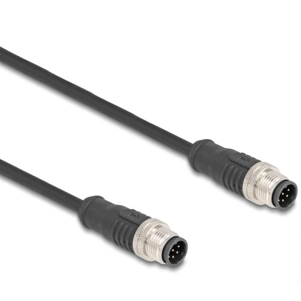 M12 Kabel Diese robuste industrielle Ethernet-Kabel wurde speziell für anspruchsvolle Umgebungen wie Maschinensteuerung und Automatisierungsprozesse entwickelt. Dank der doppelten M12-Steckverbinder (D-kodiert, 4-polig) schließen Sie einfach verschiedene Komponenten miteinander mit einer stabilen und sicheren Verbindung an. Das Kabel entspricht der Cat.5e-Spezifikation und ist mit einer hochwertigen S/FTP-Abschirmung mit Aluminiumfolie und verzinntem Kupfergeflecht ausgestattet. Dies sorgt für eine ausgezeichnete Signalübertragung und Schutz vor elektromagnetischen Störungen. Mit einem soliden Kupferleiter von 26 AWG und einem robusten PVC-Mantel kombiniert dieses Kabel Flexibilität mit Langlebigkeit. Anschluss 1: 1 x M12 connector D-kodiert 4-polig Anschluss 2: 1 x M12 connector D-kodiert 4-polig Länge: 1 Meter Anschluss 1: 1 x M12 connector D-kodiert 4-polig Anschluss 2: 1 x M12 connector D-kodiert 4-polig Abschirmung: S/FTP Betriebstemperatur: -25 C ~ 60 C Schutzart: IP67 Kategorie: 5e Leitermaterial: Kupfer Leiterquerschnitt: 26 AWG (0,129 mm²) Inhalt des Pakets: M12-Kabel Schnittstelle: beidseitig gleich Kabeldurchmesser: ca. 5 mm Kabelmantelmaterial: PVC Farbe: Schwarz Länge inklusive Anschlüsse: ca. 1 m Maximaler Strom: 4 A Nennspannung: 60 V - Delock