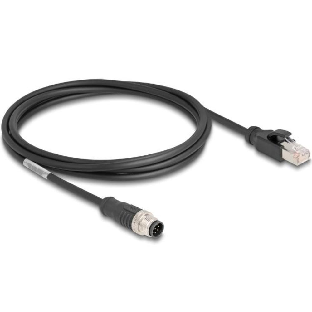 M12 Kabel Diese robuste industrielle Ethernet-Kabel wurde speziell für anspruchsvolle Umgebungen wie Maschinensteuerung und Automatisierungsprozesse entwickelt. Dank der doppelten M12-Steckverbinder (D-kodiert, 4-polig) schließen Sie einfach verschiedene Komponenten miteinander mit einer stabilen und sicheren Verbindung an. Das Kabel entspricht der Cat.5e-Spezifikation und ist mit einer hochwertigen S/FTP-Abschirmung mit Aluminiumfolie und verzinntem Kupfergeflecht ausgestattet. Dies sorgt für eine ausgezeichnete Signalübertragung und Schutz vor elektromagnetischen Störungen. Mit einem soliden Kupferleiter von 26 AWG und einem robusten PVC-Mantel kombiniert dieses Kabel Flexibilität mit Langlebigkeit. Anschluss 1: 1 x M12 connector D-kodiert 4-polig Anschluss 2: 1 x M12 connector D-kodiert 4-polig Länge: 1 Meter Anschluss 1: 1 x M12 connector D-kodiert 4-polig Anschluss 2: 1 x M12 connector D-kodiert 4-polig Abschirmung: S/FTP Betriebstemperatur: -25 C ~ 60 C Schutzart: IP67 Kategorie: 5e Leitermaterial: Kupfer Leiterquerschnitt: 26 AWG (0,129 mm²) Inhalt des Pakets: M12-Kabel Schnittstelle: beidseitig gleich Kabeldurchmesser: ca. 5 mm Kabelmantelmaterial: PVC Farbe: Schwarz Länge inklusive Anschlüsse: ca. 1 m Maximaler Strom: 4 A Nennspannung: 60 V - Delock