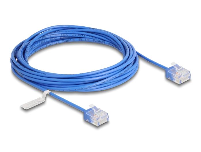 Delock RJ45 Netzwerkkabel Cat.6 UTP Ultra Slim 5 m blau mit kurzen Stecker