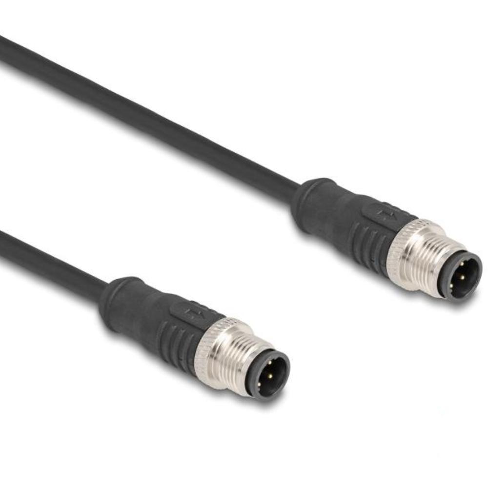 M12 Kabel Diese robuste industrielle Ethernet-Kabel wurde speziell für anspruchsvolle Umgebungen wie Maschinensteuerung und Automatisierungsprozesse entwickelt. Dank der doppelten M12-Steckverbinder (D-kodiert, 4-polig) schließen Sie einfach verschiedene Komponenten miteinander mit einer stabilen und sicheren Verbindung an. Das Kabel entspricht der Cat.5e-Spezifikation und ist mit einer hochwertigen S/FTP-Abschirmung mit Aluminiumfolie und verzinntem Kupfergeflecht ausgestattet. Dies sorgt für eine ausgezeichnete Signalübertragung und Schutz vor elektromagnetischen Störungen. Mit einem soliden Kupferleiter von 26 AWG und einem robusten PVC-Mantel kombiniert dieses Kabel Flexibilität mit Langlebigkeit. Anschluss 1: 1 x M12 connector D-kodiert 4-polig Anschluss 2: 1 x M12 connector D-kodiert 4-polig Länge: 1 Meter Anschluss 1: 1 x M12 connector D-kodiert 4-polig Anschluss 2: 1 x M12 connector D-kodiert 4-polig Abschirmung: S/FTP Betriebstemperatur: -25 C ~ 60 C Schutzart: IP67 Kategorie: 5e Leitermaterial: Kupfer Leiterquerschnitt: 26 AWG (0,129 mm²) Inhalt des Pakets: M12-Kabel Schnittstelle: beidseitig gleich Kabeldurchmesser: ca. 5 mm Kabelmantelmaterial: PVC Farbe: Schwarz Länge inklusive Anschlüsse: ca. 1 m Maximaler Strom: 4 A Nennspannung: 60 V - Delock