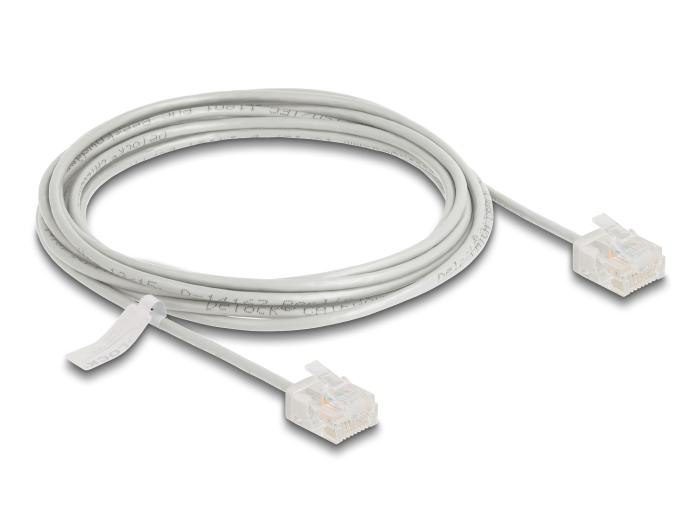 Delock RJ45 Netzwerkkabel Cat.6 UTP Ultra Slim 3 m grau mit kurzen Stecker