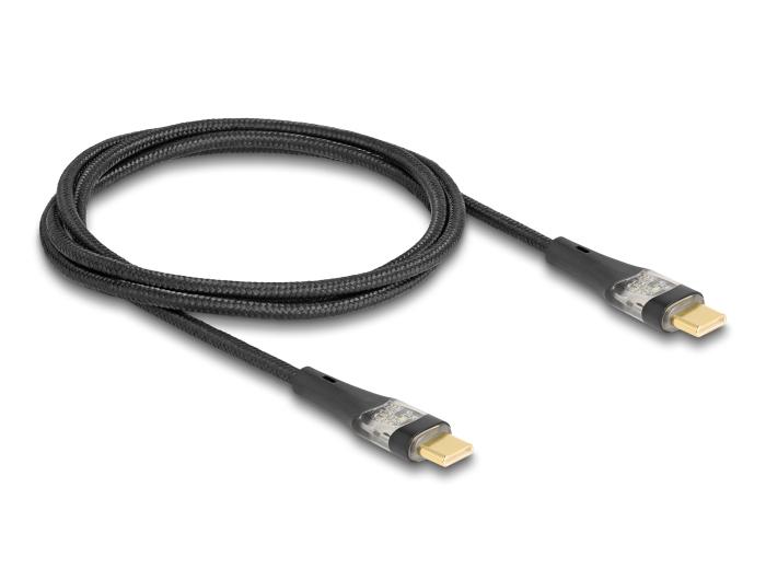 Delock USB 2.0 Schnellladekabel USB Type-C™ Stecker zu Stecker transparent
