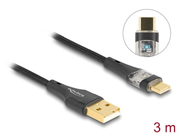 Delock USB 2.0 Kabel Typ-A Stecker auf USB Type-C™ Stecker mit Schnellladefunktion