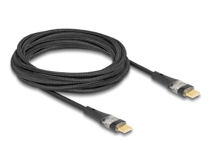 Delock USB 2.0 Schnellladekabel USB Type-C™ Stecker zu Stecker transparent