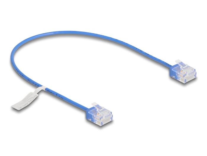 Delock RJ45 Netzwerkkabel Cat.6 UTP Ultra Slim 0,3 m blau mit kurzen Steckern