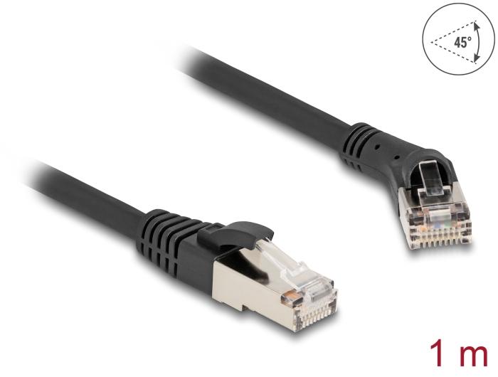 Delock RJ45 Netzwerkkabel Cat.8.1 S/FTP Stecker 45 nach rechts gewinkelt