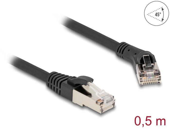 Delock RJ45 Netzwerkkabel Cat.8.1 S/FTP Stecker 45 nach rechts gewinkelt