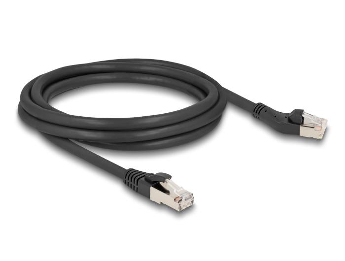 Delock RJ45 Netzwerkkabel Cat.8.1 S/FTP Stecker 45 nach links gewinkelt