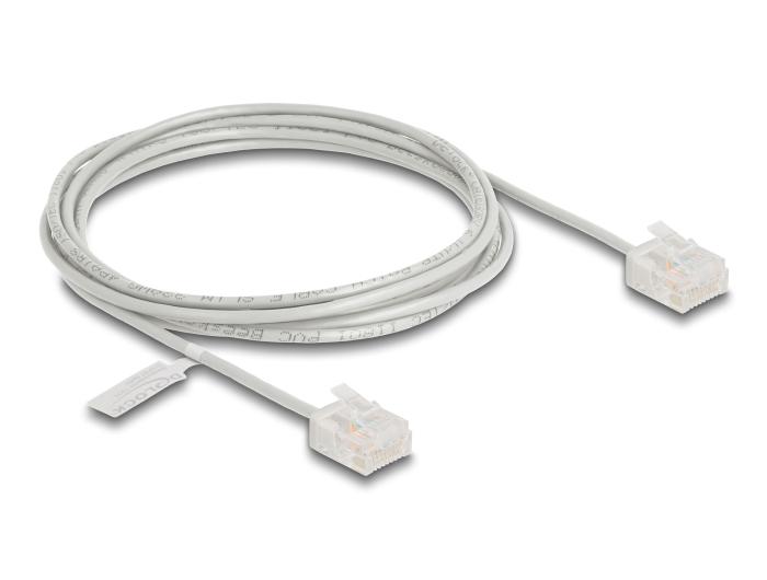 Delock RJ45 Netzwerkkabel Cat.6 UTP Ultra Slim 2 m grau mit kurzen Stecker