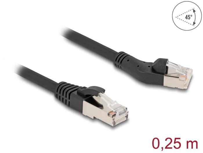 Delock RJ45 Netzwerkkabel Cat.8.1 S/FTP Stecker 45 nach links gewinkelt