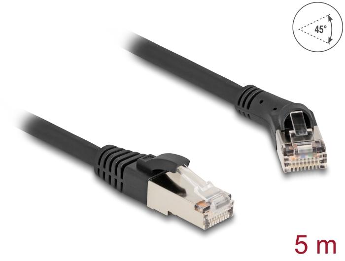 Delock RJ45 Netzwerkkabel Cat.8.1 S/FTP Stecker 45 nach rechts gewinkelt