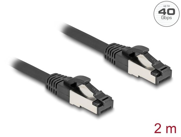 Delock RJ45 Netzwerkkabel Cat.8.1 S/FTP 2 m bis 40 Gbps schwarz