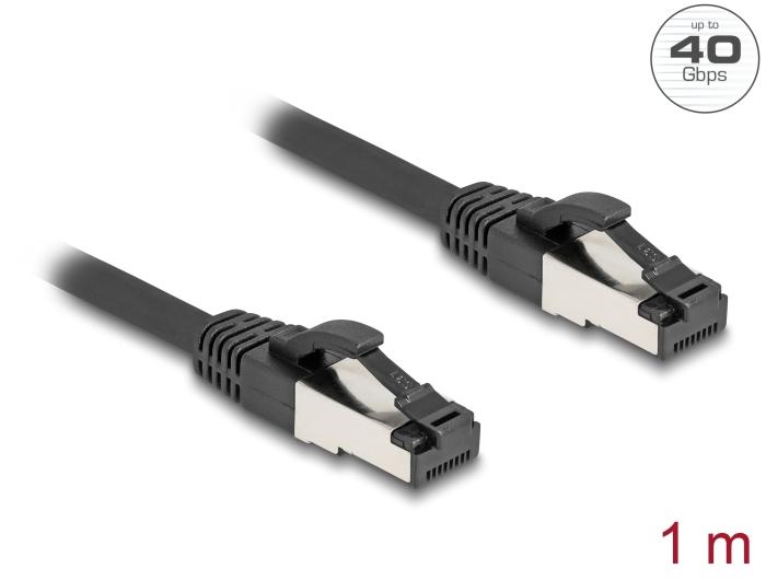 Delock RJ45 Netzwerkkabel Cat.8.1 S/FTP 1 m bis 40 Gbps schwarz