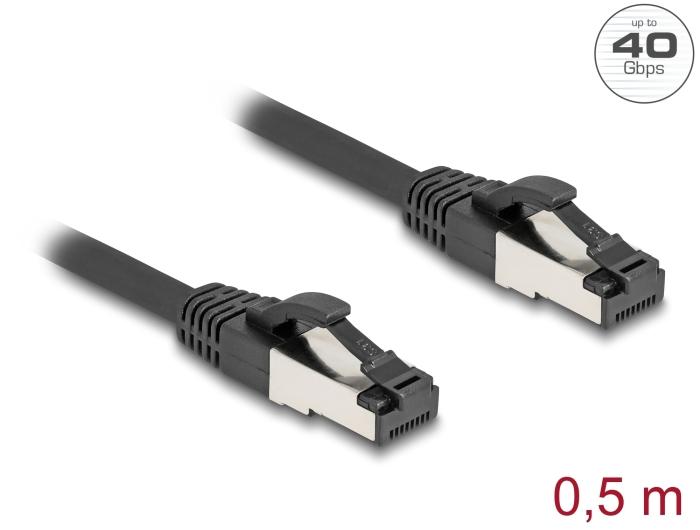Delock RJ45 Netzwerkkabel Cat.8.1 S/FTP 0,5 m bis 40 Gbps schwarz