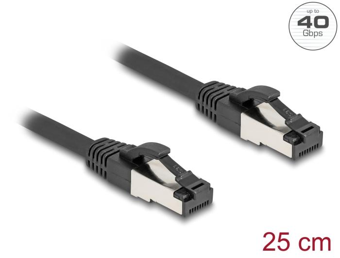 Delock RJ45 Cat.8.1 S/FTP 0,25m 40 Gbps schwarz