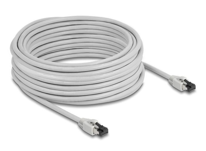 Delock RJ45 Netzwerkkabel Cat.8.1 S/FTP 15 m bis 40 Gbps grau