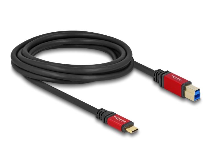 Delock USB 5 Gbps Kabel USB Type-C™ Stecker zu USB Typ-B Stecker 3 m rot