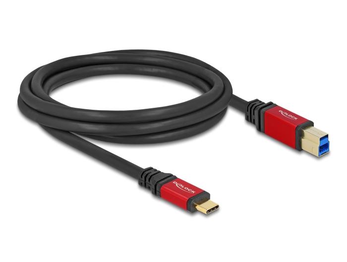 Delock USB 5 Gbps Kabel USB Type-C™ Stecker zu USB Typ-B Stecker 2 m rot