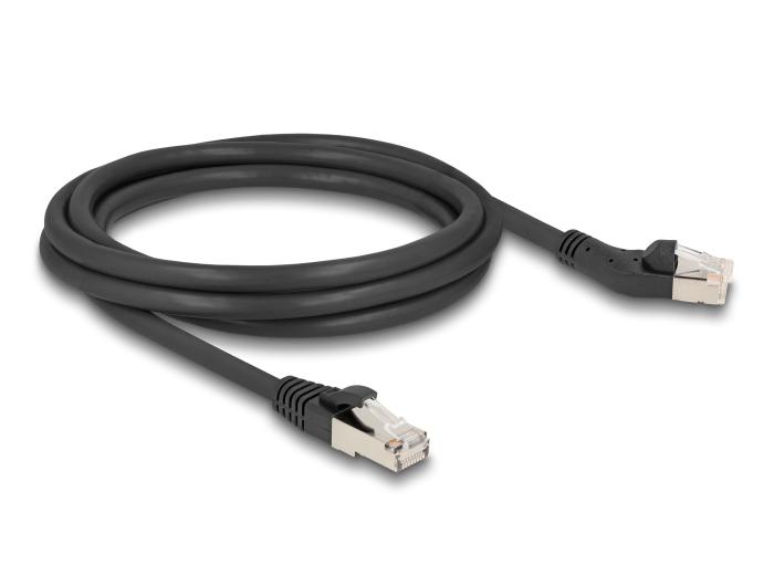 Delock RJ45 Netzwerkkabel Cat.6A S/FTP Stecker 45 nach links gewinkelt z