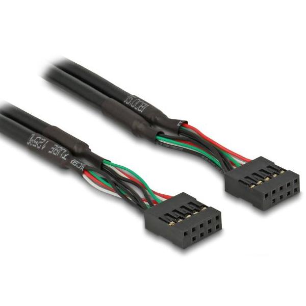Delock Kabel USB 2.0 Stiftleiste 2,54 mm 10 Pin zu USB 2.0 Stiftleiste