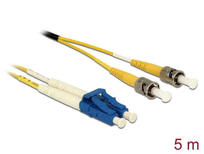 Delock Glasfaser-Kabel LC Duplex zu ST Duplex Singlemode OS2 5 m