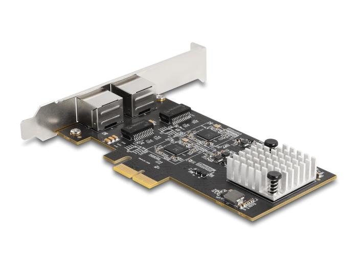 Delock PCI Express x2 Karte mit 2 x RJ45 5 Gigabit LAN RTL8126