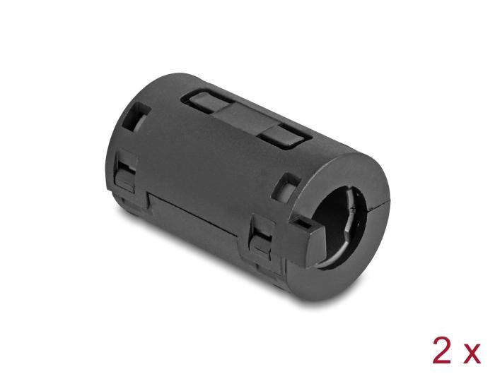 Delock Ferritkern / Ferritring für Rundkabel 11 mm 2 Stück schwarz