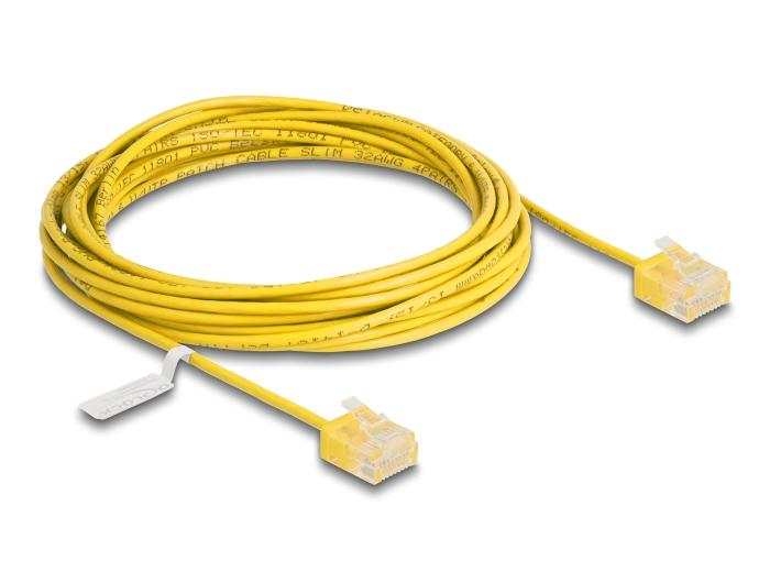 Delock RJ45 Netzwerkkabel Cat.6 UTP Ultra Slim 5 m gelb mit kurzen Stecker