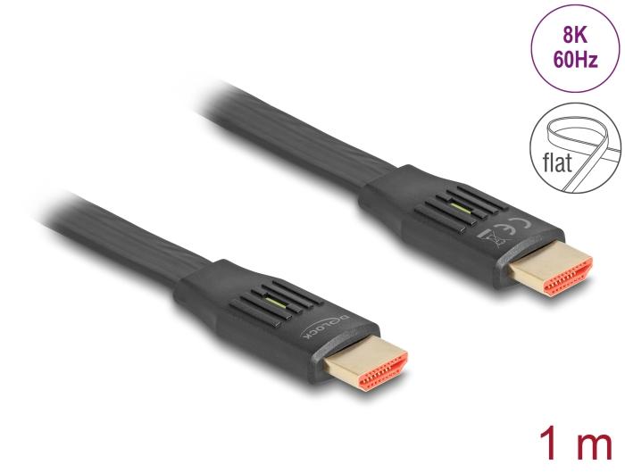 Delock High Speed HDMI Flachbandkabel 48 Gbps 8K 60 Hz 1 m