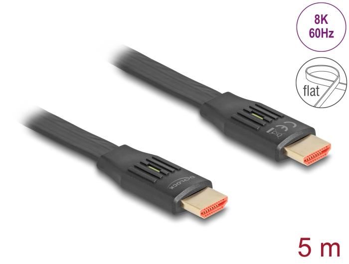 Delock High Speed HDMI Flachbandkabel 48 Gbps 8K 60 Hz 5 m