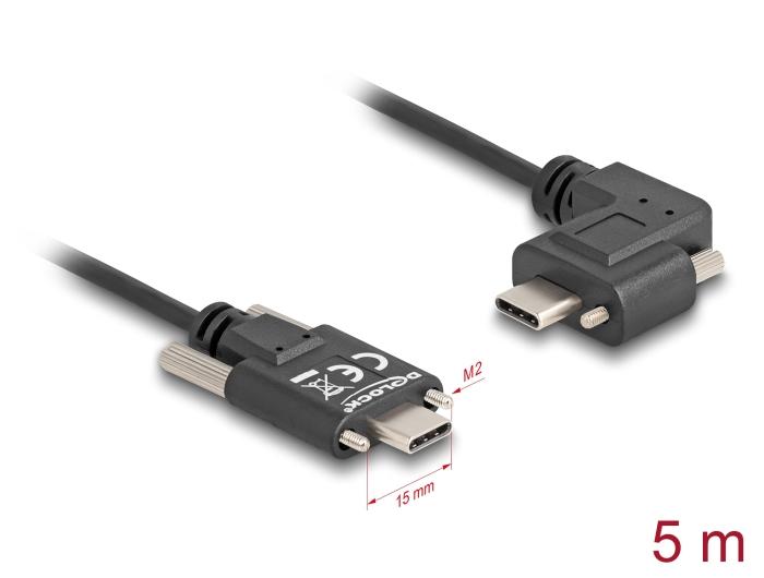 Delock USB 2.0 Kabel USB Type-C™ Stecker mit Schrauben zu USB Type-C™