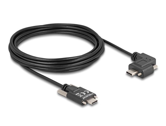 Delock USB 2.0 Kabel USB Type-C™ Stecker mit Schrauben zu USB Type-C™