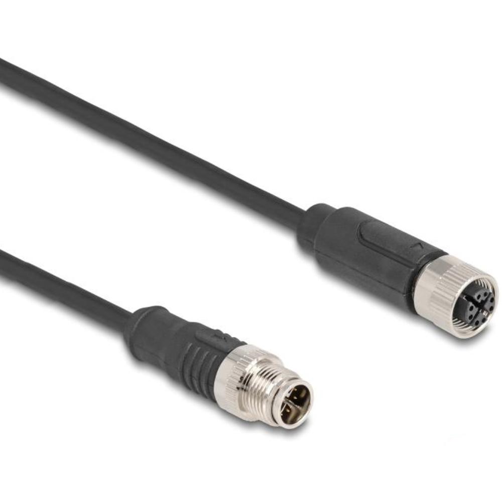 M12 Kabel Diese robuste industrielle Ethernet-Kabel wurde speziell für anspruchsvolle Umgebungen wie Maschinensteuerung und Automatisierungsprozesse entwickelt. Dank der doppelten M12-Steckverbinder (D-kodiert, 4-polig) schließen Sie einfach verschiedene Komponenten miteinander mit einer stabilen und sicheren Verbindung an. Das Kabel entspricht der Cat.5e-Spezifikation und ist mit einer hochwertigen S/FTP-Abschirmung mit Aluminiumfolie und verzinntem Kupfergeflecht ausgestattet. Dies sorgt für eine ausgezeichnete Signalübertragung und Schutz vor elektromagnetischen Störungen. Mit einem soliden Kupferleiter von 26 AWG und einem robusten PVC-Mantel kombiniert dieses Kabel Flexibilität mit Langlebigkeit. Anschluss 1: 1 x M12 connector D-kodiert 4-polig Anschluss 2: 1 x M12 connector D-kodiert 4-polig Länge: 1 Meter Anschluss 1: 1 x M12 connector D-kodiert 4-polig Anschluss 2: 1 x M12 connector D-kodiert 4-polig Abschirmung: S/FTP Betriebstemperatur: -25 C ~ 60 C Schutzart: IP67 Kategorie: 5e Leitermaterial: Kupfer Leiterquerschnitt: 26 AWG (0,129 mm²) Inhalt des Pakets: M12-Kabel Schnittstelle: beidseitig gleich Kabeldurchmesser: ca. 5 mm Kabelmantelmaterial: PVC Farbe: Schwarz Länge inklusive Anschlüsse: ca. 1 m Maximaler Strom: 4 A Nennspannung: 60 V - Delock