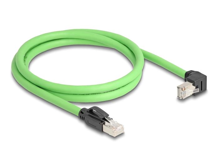Delock RJ45 Netzwerkkabel Cat.6A Stecker zu Stecker unten gewinkelt SF/UTP