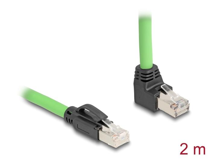 Delock RJ45 Netzwerkkabel Cat.6A Stecker zu Stecker oben gewinkelt SF/UTP