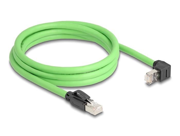 Delock RJ45 Netzwerkkabel Cat.6A Stecker zu Stecker oben gewinkelt SF/UTP