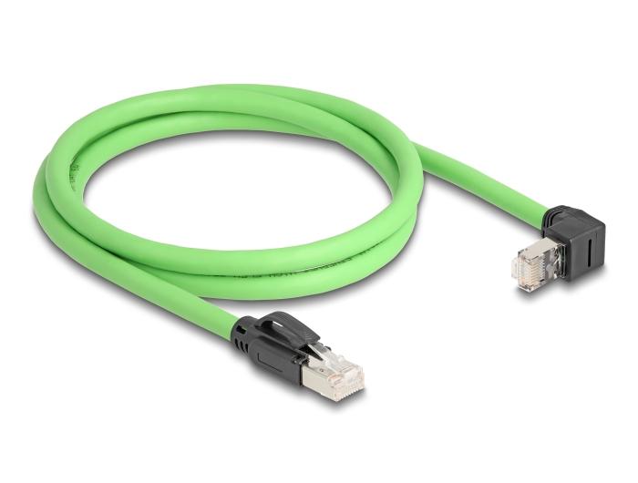 Delock RJ45 Netzwerkkabel Cat.6A Stecker zu Stecker oben gewinkelt SF/UTP