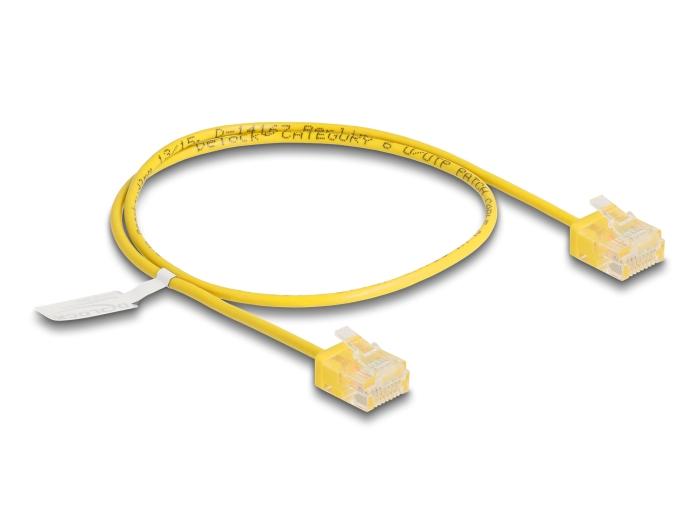 Delock RJ45 Netzwerkkabel Cat.6 UTP Ultra Slim 0,5 m gelb mit kurzen Steckern