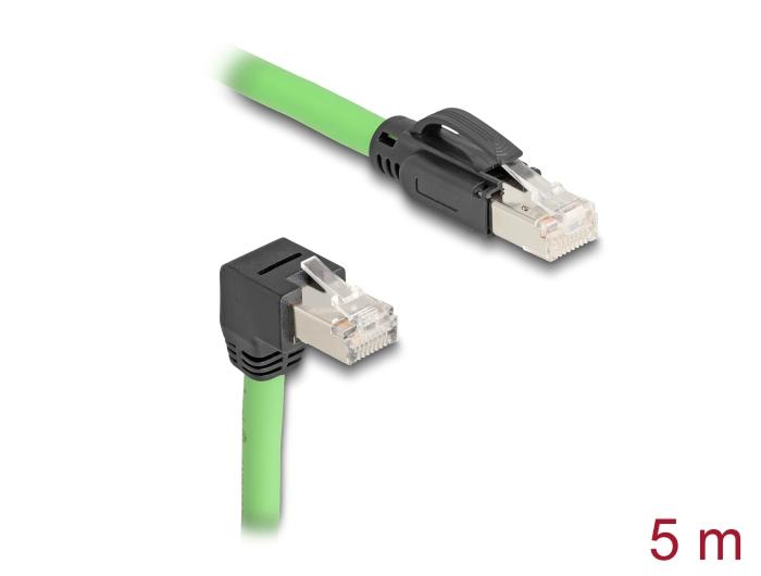 Delock RJ45 Netzwerkkabel Cat.6A Stecker zu Stecker unten gewinkelt SF/UTP