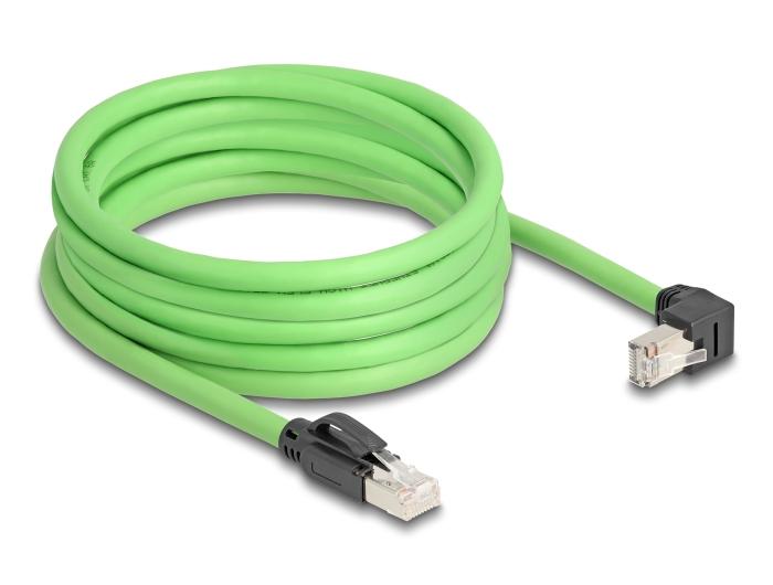 Delock RJ45 Netzwerkkabel Cat.6A Stecker zu Stecker unten gewinkelt SF/UTP