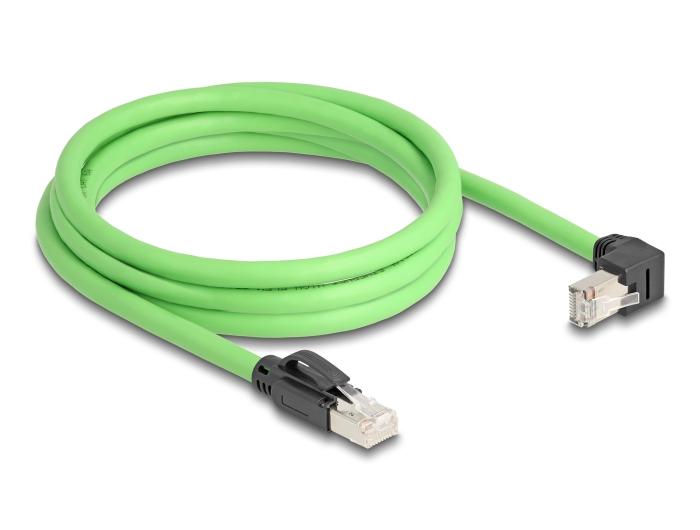Delock RJ45 Netzwerkkabel Cat.6A Stecker zu Stecker unten gewinkelt SF/UTP