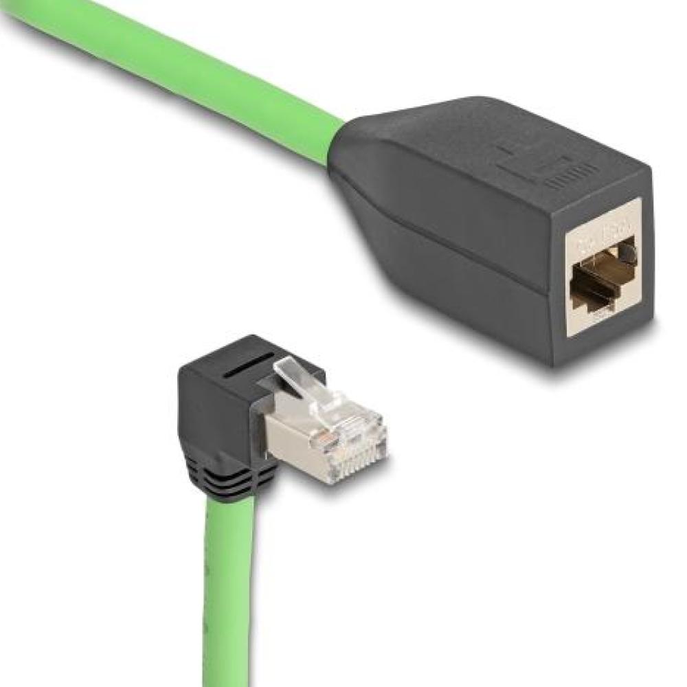 Delock RJ45 Netzwerkverlängerungskabel Cat.6A Stecker unten gewinkelt bis