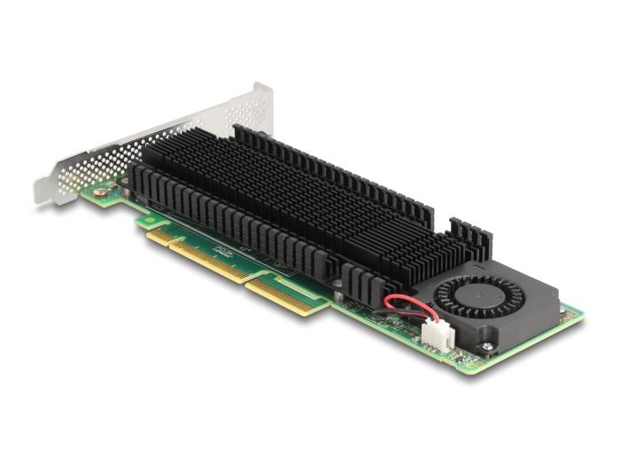 Delock PCI Express x8 Karte mit 2 internen NVMe M.2 Key M Anschlüssen und RAID - Low Profile