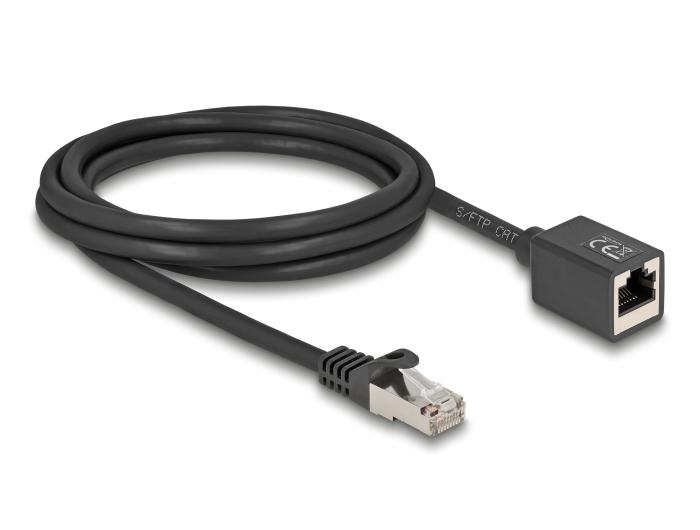 Delock Netzwerkverlängerungskabel RJ45 Stecker auf RJ45 Buchse Cat.6A S/F