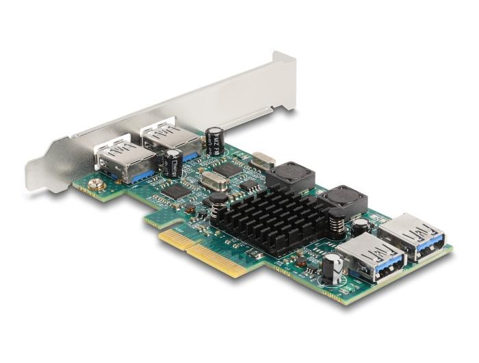 Delock PCI Express x4 Karte mit 2 x externen USB 5 Gbps Typ-A + 2 x internen USB-Ports