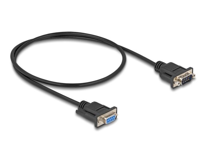 Delock Serielles Kabel RS-232 D-Sub9 Stecker zu Buchse mit schmalem Stecker