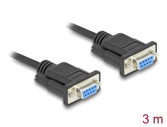 Delock Serielles Kabel RS-232 D-Sub9 Buchse auf Buchse mit schmalem Steckergehäuse