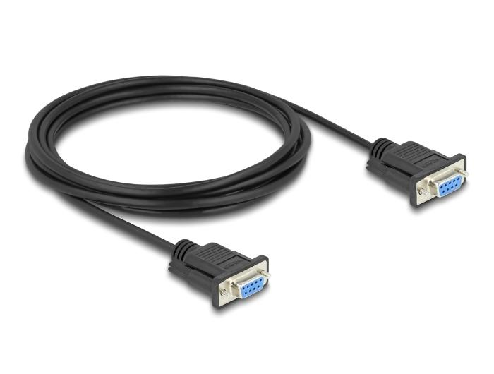 Delock Serielles Kabel RS-232 D-Sub9 Buchse auf Buchse mit schmalem Steckergehäuse